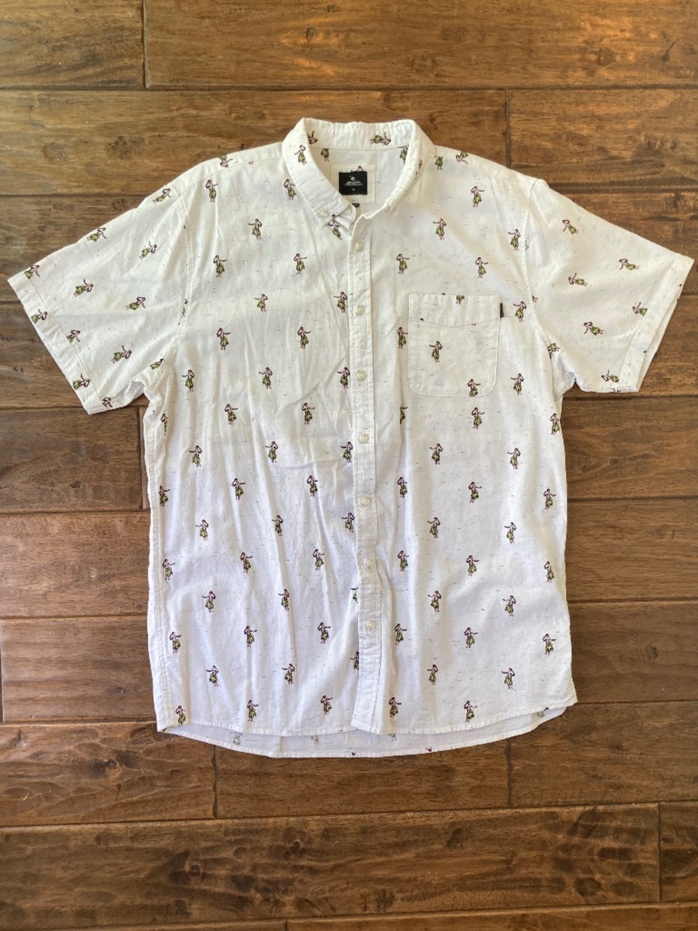Rip Curl Mens Button Up Short Sleeve Shirt XL Hula Beach Tropical